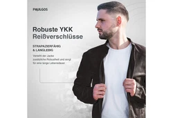 PAULGOS Lederjacke Herren Jacke Biker Look (D3) D3