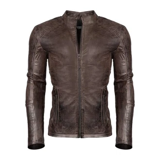 PAULGOS Lederjacke Herren Jacke Biker Look (D3)