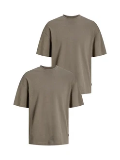 Jack & Jones Basic T-Shirt Rundhals Dropped Shoulder Oversized Shirt (8394) Braun (8394)
