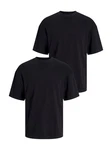 Jack & Jones Basic T-Shirt Rundhals Dropped Shoulder Oversized Shirt (8394) Schwarz (8394)