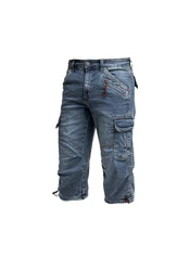 TIMEZONE Jeansshorts Shorts 3/4 Denim Pants loose Fit Mid Waist (7312) Blau
