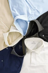 Next Poloshirt 5er-Pack Kurzarm-Poloshirts aus Jersey Dunkelblau/Hellblau/Blau/Beige