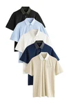 Next Poloshirt 5er-Pack Kurzarm-Poloshirts aus Jersey Dunkelblau/Hellblau/Blau/Beige Next Poloshirt 5er-Pack Kurzarm-Poloshirts aus Jersey Dunkelblau/Hellblau/Blau/Beige