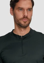s.Oliver BLACK LABEL Langarmshirt mit Reißverschluss Dunkelgrün/Grün