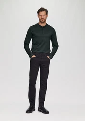 s.Oliver BLACK LABEL Langarmshirt mit Reißverschluss Dunkelgrün/Grün