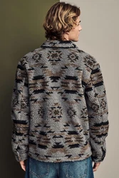 Next Fleecejacke Fleece-Hemdjacke mit Print Grau/Blau