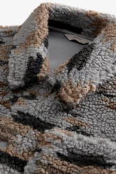 Next Fleecejacke Fleece-Hemdjacke mit Print Grau/Blau
