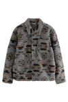 Next Fleecejacke Fleece-Hemdjacke mit Print Grau/Blau