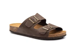 OUTDOOR-PANTOLETTE, HERREN BIO-PANTOLETTE - ARIZONA -, LEDER-BRAUN Outdoorsandale Schnallenverschluss