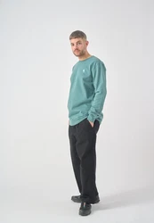 Cleptomanicx Sweatshirt Embro Gull blau/grn