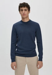 Hessnatur Strickpullover Bio-Baumwolle Dunkelblau