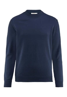 Hessnatur Strickpullover Bio-Baumwolle Dunkelblau
