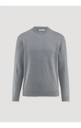 Hessnatur Strickpullover Bio-Baumwolle Grau/Dunkelgrau/Hellgrau