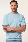 JP1880 T-Shirt Basic Bauchfit Halbarm Hellblau/Blau