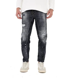 Denim Distriqt Skinny-fit Jeans Destroyed Herren Jeans Skinny Fit (16759) Schwarz (16403)