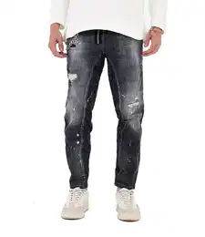 Skinny-fit-Jeans Destroyed Herren Jeans Skinny Fit Schwarz 16403 W33/L32