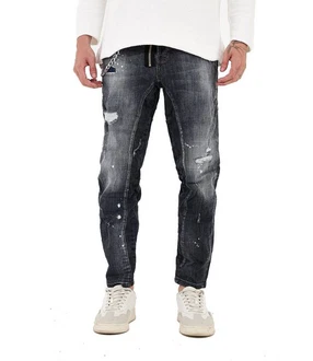 Denim Distriqt Skinny-fit Jeans Destroyed Herren Jeans Skinny Fit (16759) Schwarz (16403)