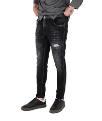 Denim Distriqt Skinny-fit Jeans Destroyed Herren Jeans Skinny Fit (16759) Schwarz (16735)