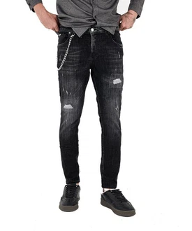 Denim Distriqt Skinny-fit Jeans Destroyed Herren Jeans Skinny Fit (16759) Schwarz (16735)