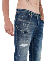 Denim Distriqt Skinny-fit Jeans Destroyed Herren Jeans Skinny Fit (16759) Blau (6659)