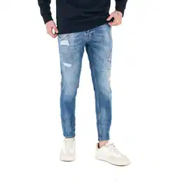 Skinny-fit-Jeans Destroyed Herren Jeans Skinny Fit Blau 16140 W32/L32