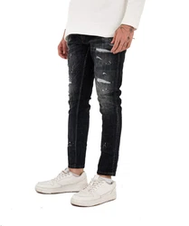 Denim Distriqt Skinny-fit Jeans Destroyed Herren Jeans Skinny Fit (16759) Schwarz (16432)