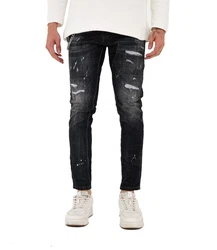 Denim Distriqt Skinny-fit Jeans Destroyed Herren Jeans Skinny Fit (16759) Schwarz (16432)