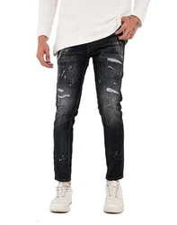Denim Distriqt Skinny-fit Jeans Destroyed Herren Jeans Skinny Fit (16759) Schwarz (16432)