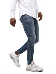 Denim Distriqt Skinny-fit Jeans Destroyed Herren (195) Blau