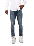 Denim Distriqt Skinny-fit Jeans Destroyed Herren (195) Blau