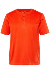 JP1880 T-Shirt Henley Basic Knopfleiste Orange/Rot