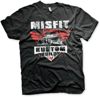 Misfit Garage T-Shirt Kustom Builds Rot/Schwarz/Grau/Gold/Dunkelgrau/Dunkelrot/Mintgrün