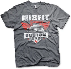 Misfit Garage T-Shirt Kustom Builds Dunkelgrau/Grau/Hellgrau/Rot/Dunkelrot
