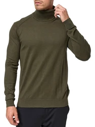Indicode Eldo Feinstrickpullover Rollkragen Herren Khaki/Dunkelgrün