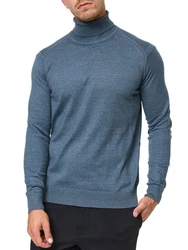 Indicode Eldo Feinstrickpullover Rollkragen Herren Grau/Dunkelblau/Hellblau/Dunkelgrau