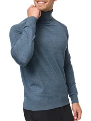 Indicode Eldo Feinstrickpullover Rollkragen Herren Grau/Dunkelblau/Hellblau/Dunkelgrau