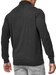 Indicode Eldo Feinstrickpullover Rollkragen Herren Dunkelgrau/Grau/Hellgrau/Schwarz