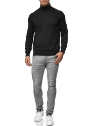 Indicode Eldo Feinstrickpullover Rollkragen Herren Dunkelgrau/Grau/Schwarz/Hellgrau
