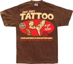 Hybris Crazy John's Tattoo T-Shirt Braun/Dunkelbraun/Rot/Dunkelrot/Lila