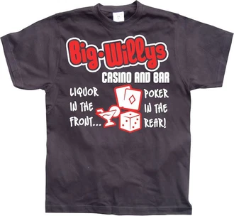 Hybris T-Shirt Big Willys Casino And Bar Braun/Blau/Lila/Dunkelblau Hybris T-Shirt Big Willys Casino And Bar Braun/Blau/Lila/Dunkelblau