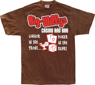 Hybris T-Shirt Big Willys Casino And Bar Braun/Lila/Rot
