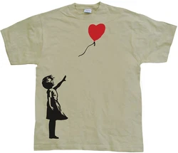 Hybris T-Shirt Girl With Balloon Khaki/Gold/Dunkelgrün/Beige