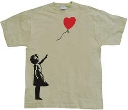 Hybris T-Shirt Girl With Balloon Khaki/Gold/Dunkelgrün/Beige