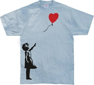 Hybris T-Shirt Girl With Balloon Hellblau/Blau