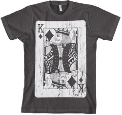 Hybris T-Shirt King Of Cards Dunkelgrau/Grau/Bordeaux