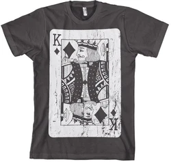 Hybris T-Shirt King Of Cards Dunkelgrau/Grau/Bordeaux