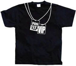 Hybris T-Shirt VIP Pass Dunkelblau/Schwarz/Braun