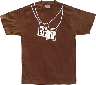 Hybris T-Shirt VIP Pass Braun/Dunkelbraun/Türkis