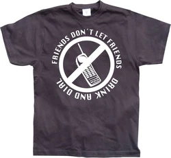 Hybris T-Shirt Friends Don't Let Friends Drink And Dial Grau/Blau/Lila/Weiß/Dunkelblau