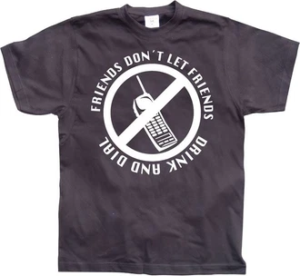 Hybris T-Shirt Friends Don't Let Friends Drink And Dial Grau/Blau/Lila/Weiß/Dunkelblau